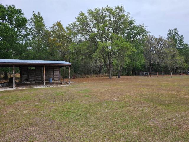 land to the right of the pole barn