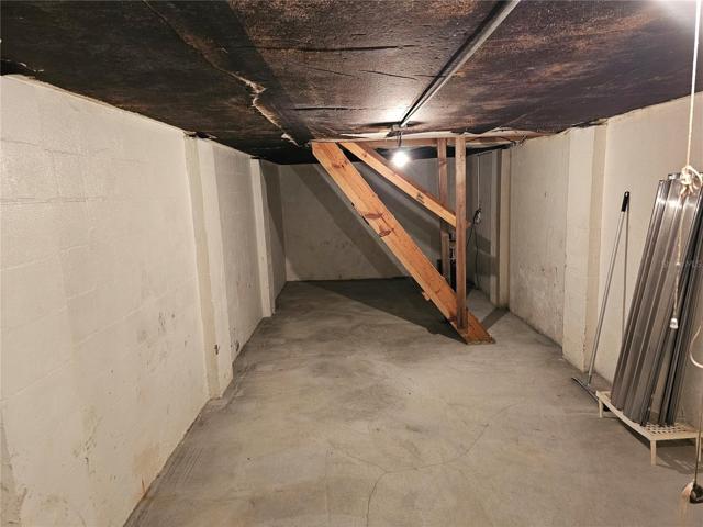 basement looking at the stairs