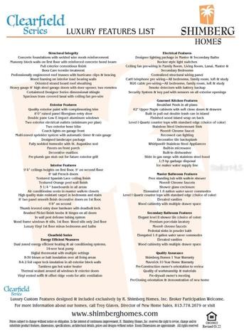 Clearfield Crossings Luxury Feature List