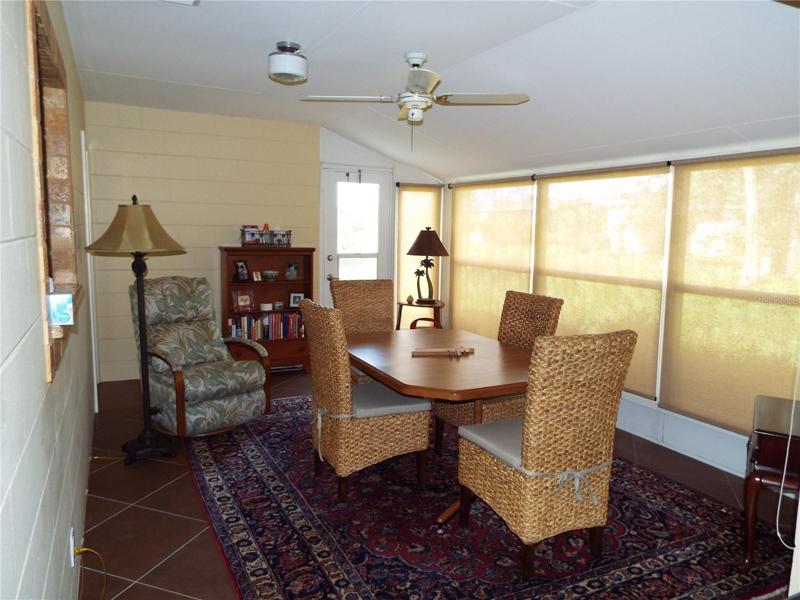 back room for dining, games or cards