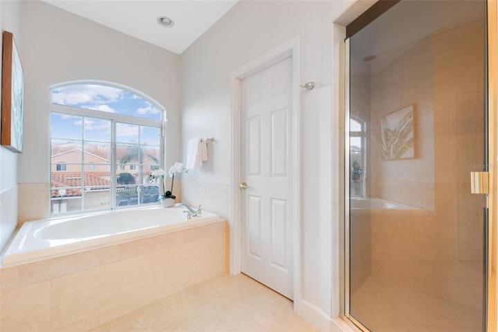 Master bath garden tub and separate shower
