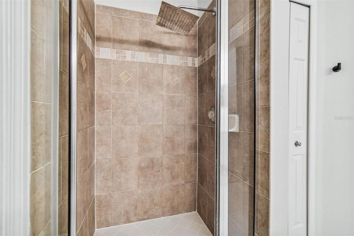 Separate shower.
