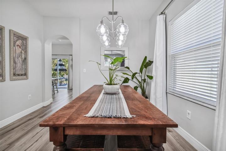 Dining room is adjacent to the open kitchen.