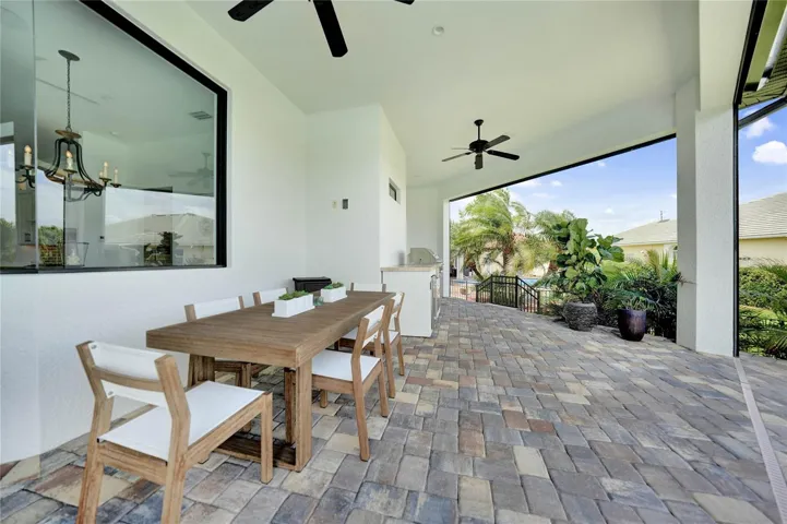 Undercover lanai dining area