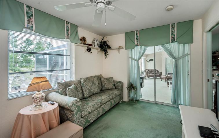 opens to the lanai & pool