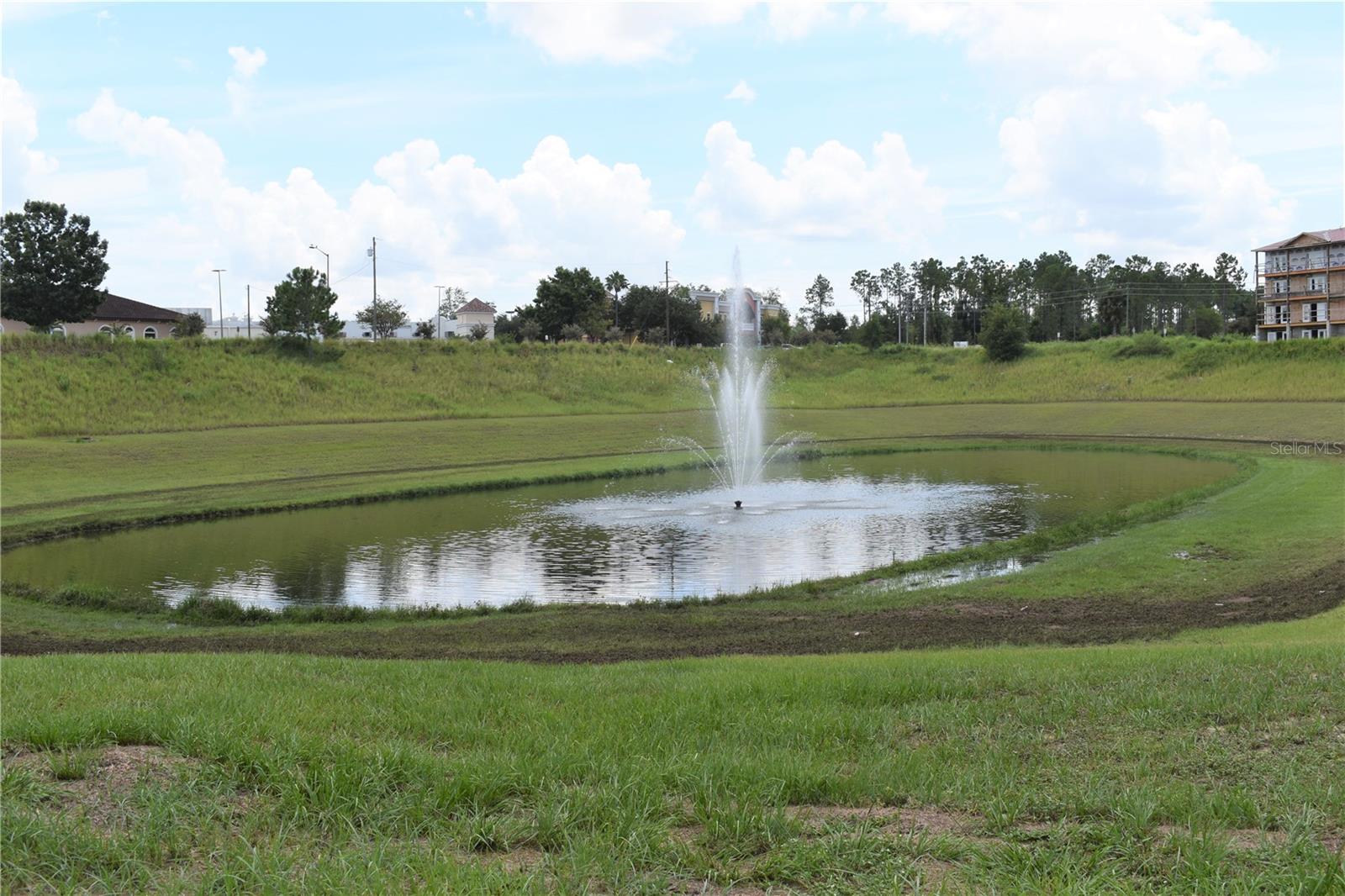 Pond and Fountain Behind Condo unit