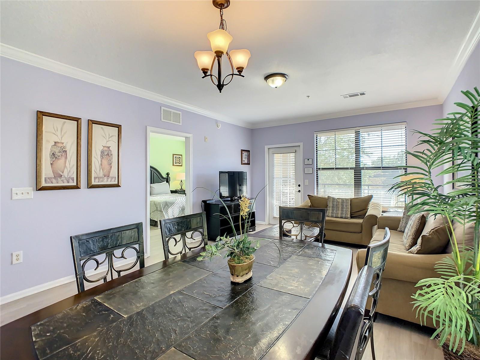 Dining area through living area