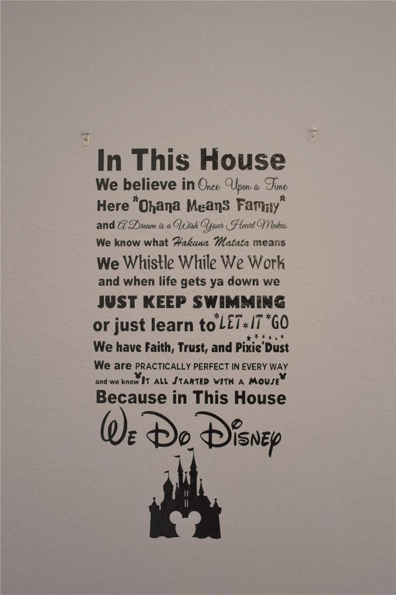 Disney Quote from hallway wall