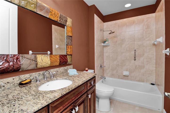 Second full bath (2 of 3 full bathrooms) adjoins second guest bedroom