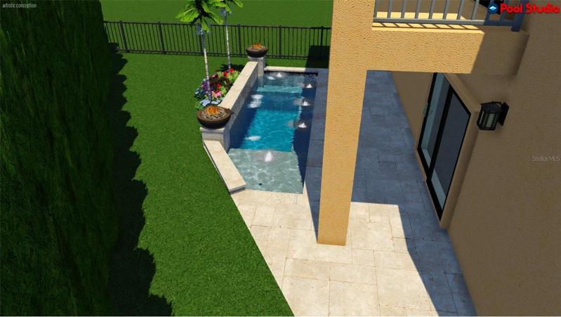 Pool rendering for design idea only; structural work has not been verified. Buyer to do their own verification.