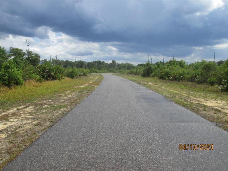 Road going South from lot