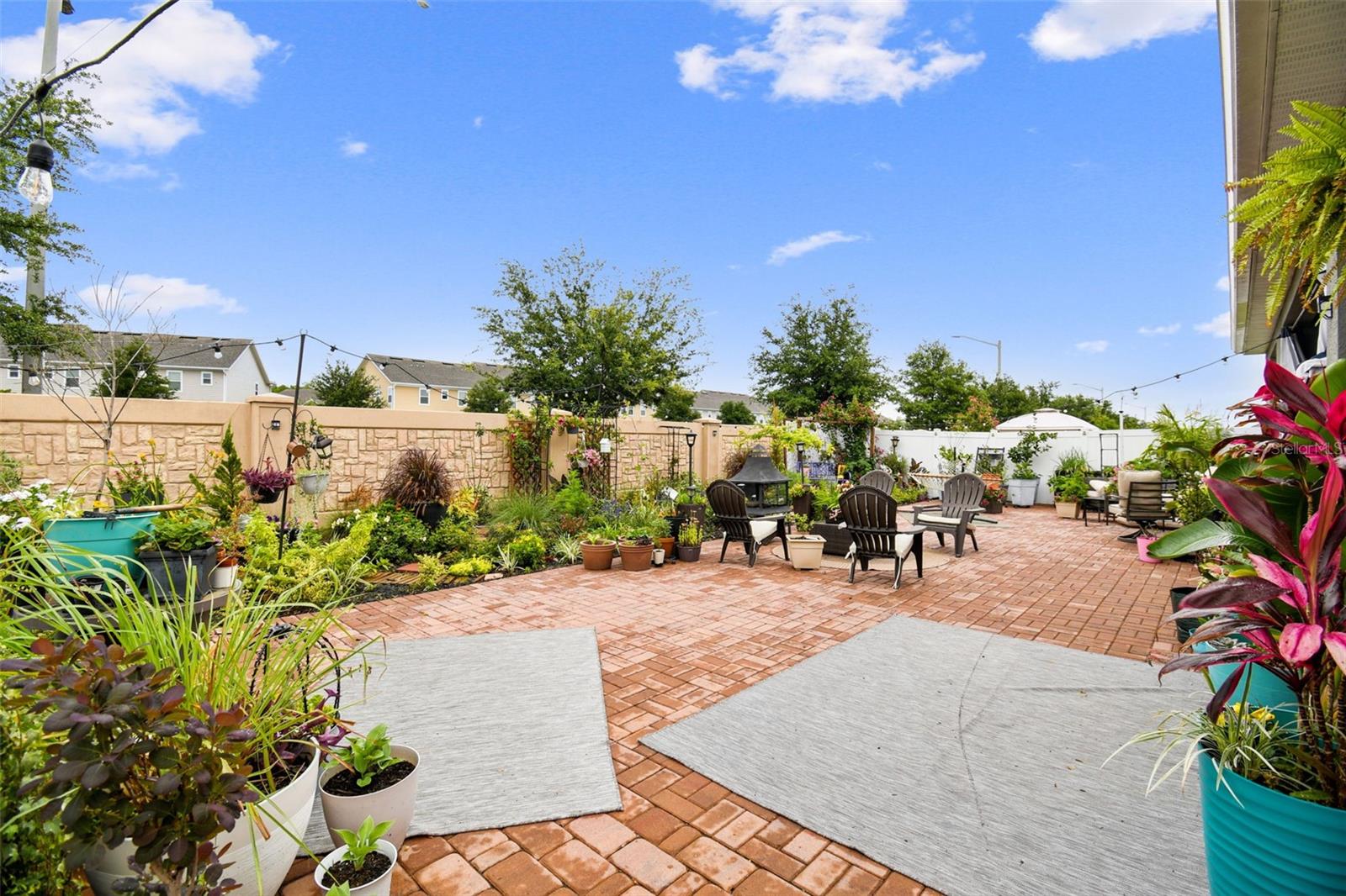 Brick paver patio and garden
