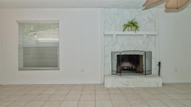 Wood burning fireplace