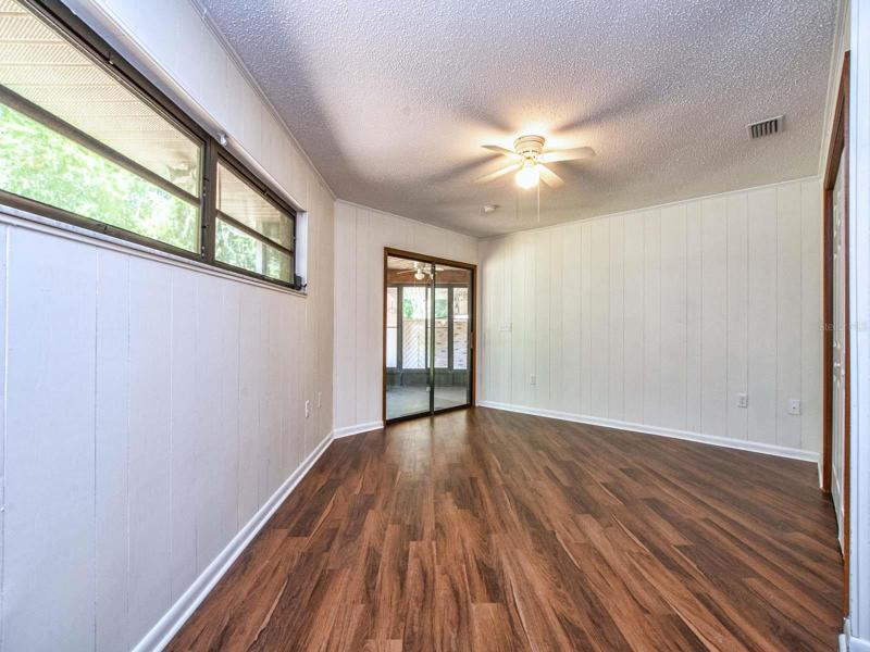 Bedroom view toward sliding glass door