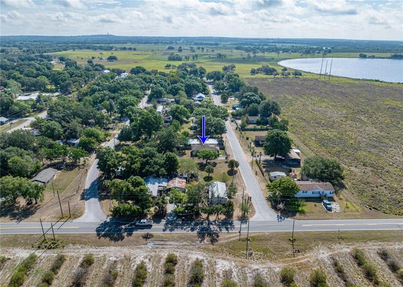 Aerial view looking East