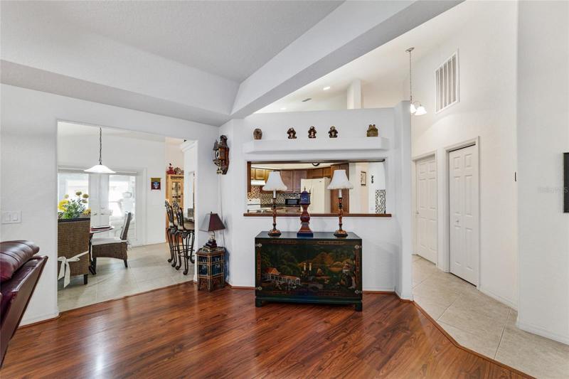 View of kitchen from family room