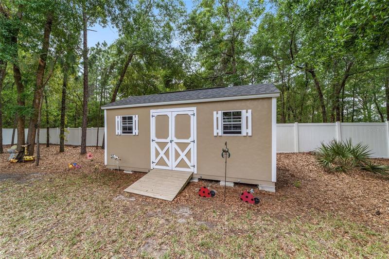 Shed in backyard