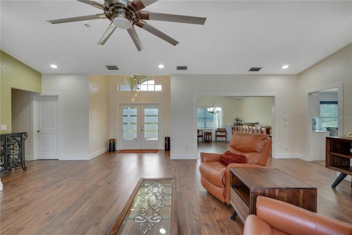 Living room, foyer, dining room