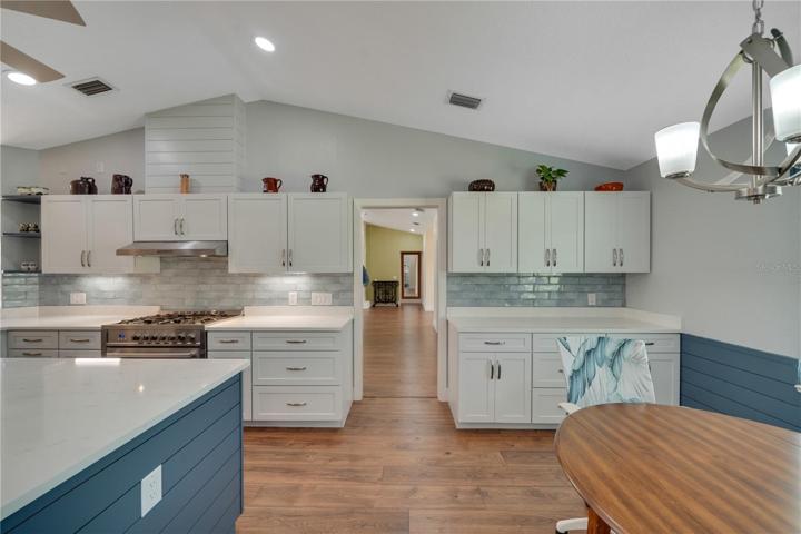 Custom Kraft Maid soft close cabinets, quartz counter tops and top end appliances.