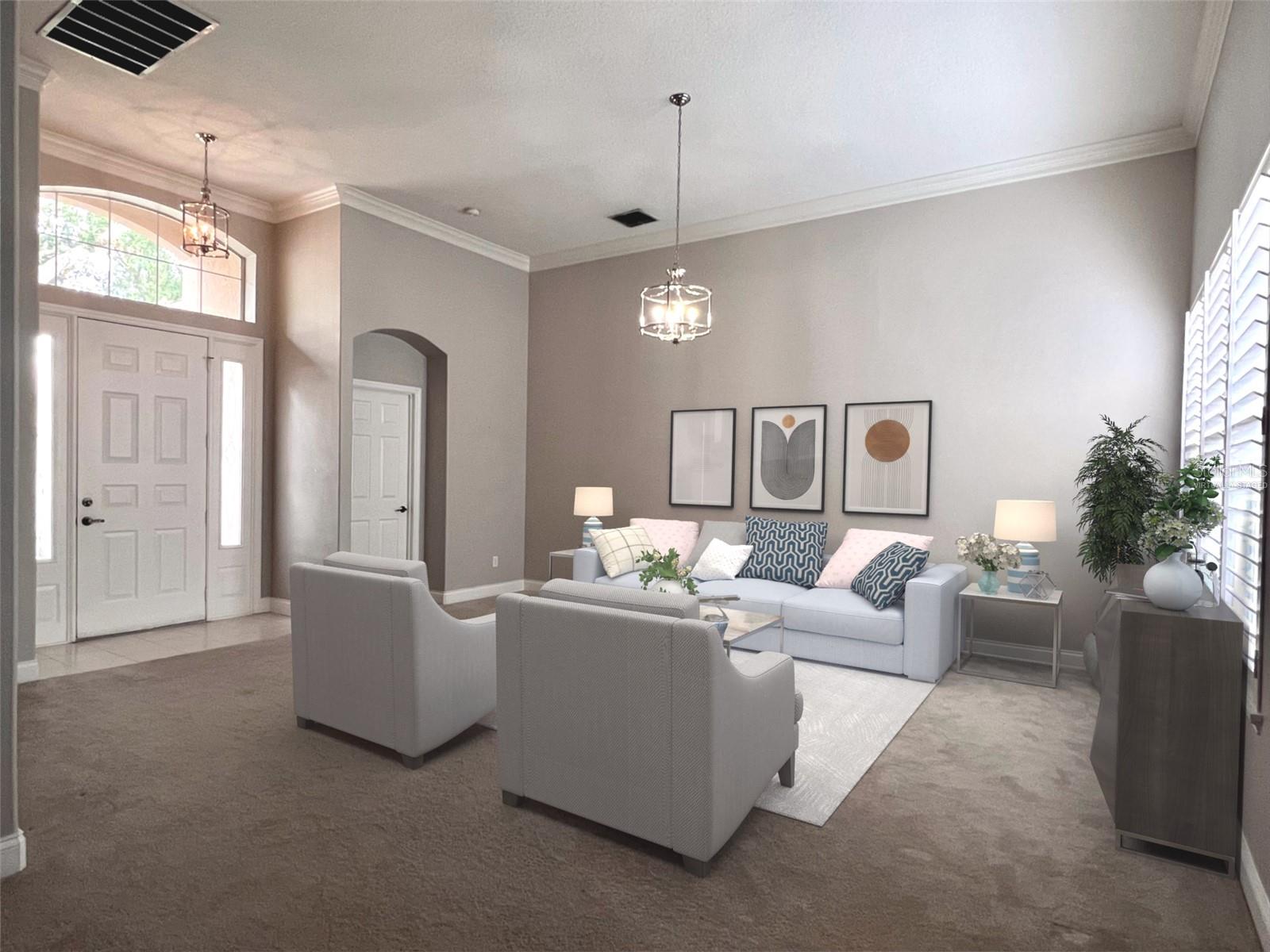 Virtually Staged Living Room