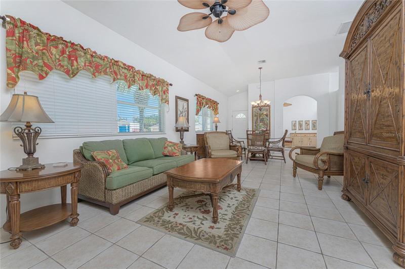 Tiled living room
