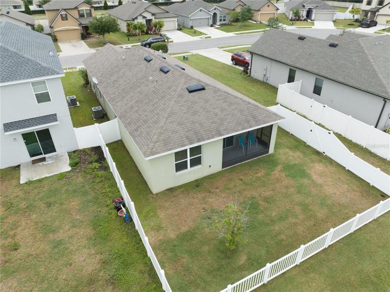 Aerial From Rear Of Home