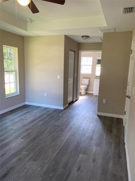 Master bedroom/closet space/bathroom