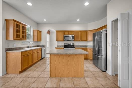 VIEW OF KITCHEN FROM FAMILY ROOM