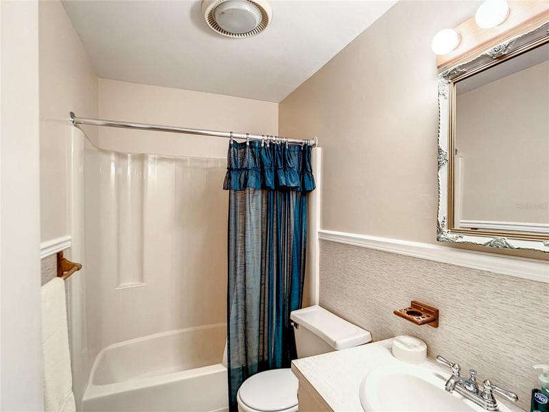 Master bathroom has a tub/shower combination.