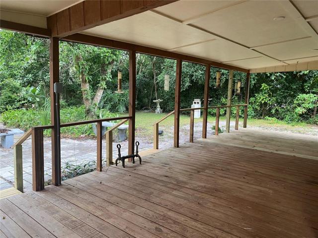The back porch offers a great place to sit and relax