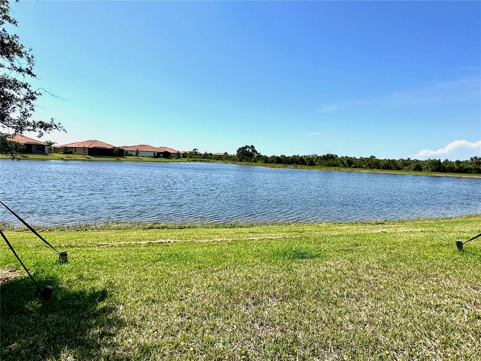 The view of the lake from the yard