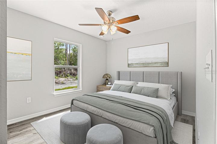 Virtually Staged Master Bedroom