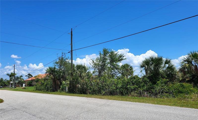 Lots are either side of the power pole.