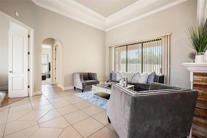 Living Area with Sliding Doors to Back Patio