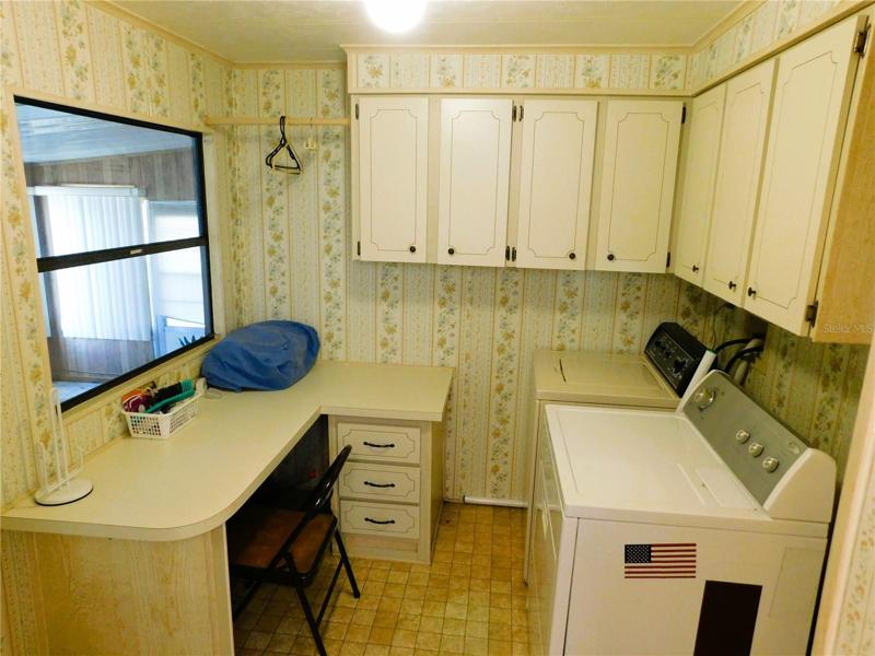 Inside laundry area.