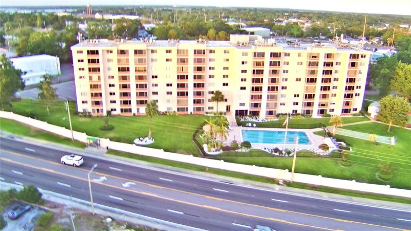 Unit 802 is the 2nd set of triple windows on the top floor