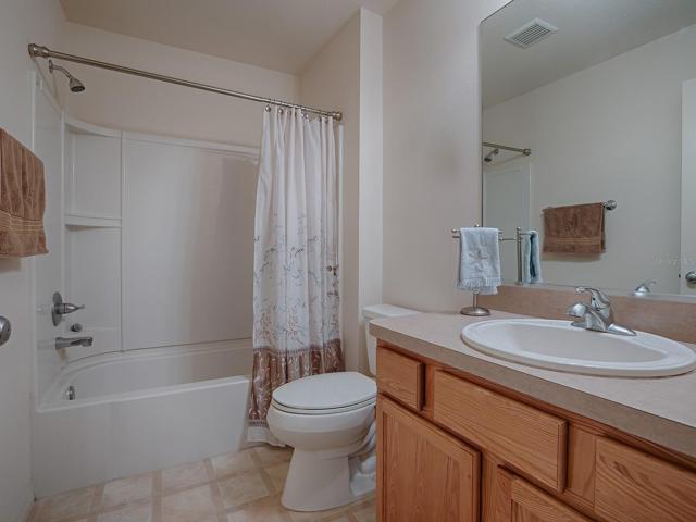 GUEST BATH HAS A TUB/SHOWER COMBO
