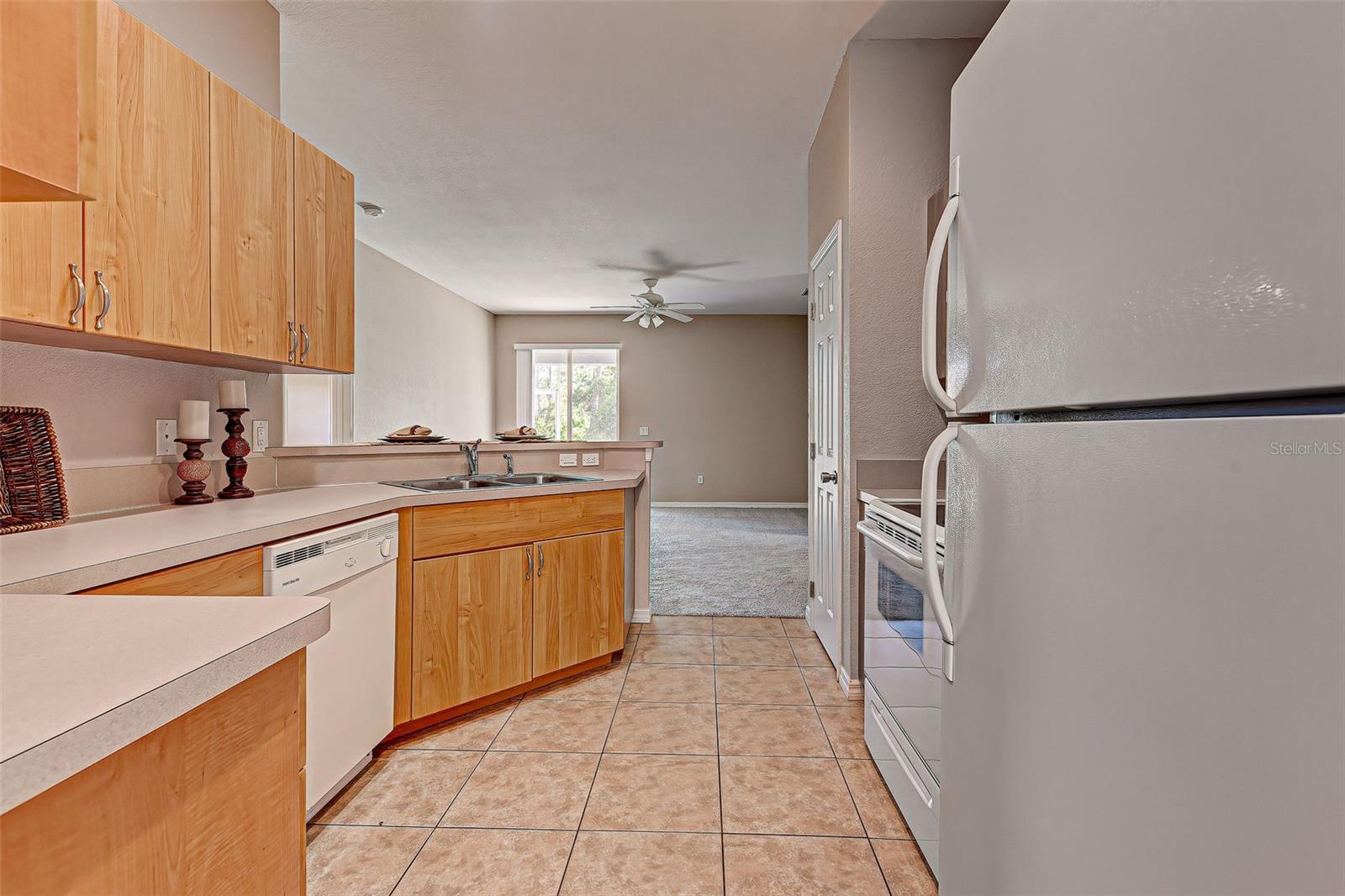 Kitchen overlooking Family room