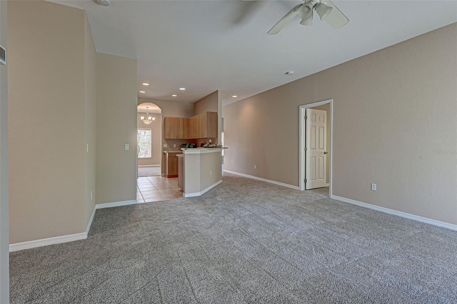 Family room with master to the right