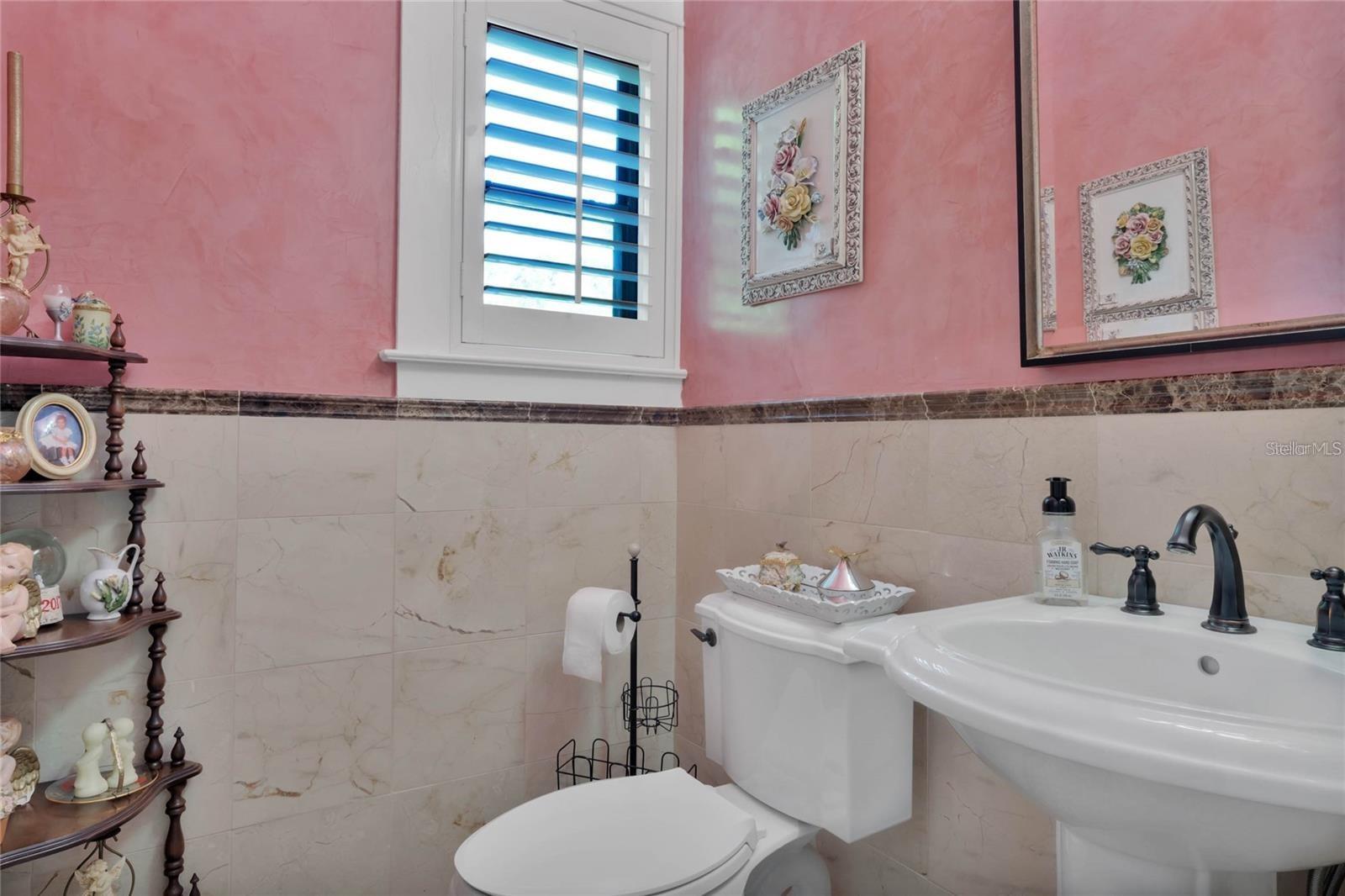 main house pink powder room