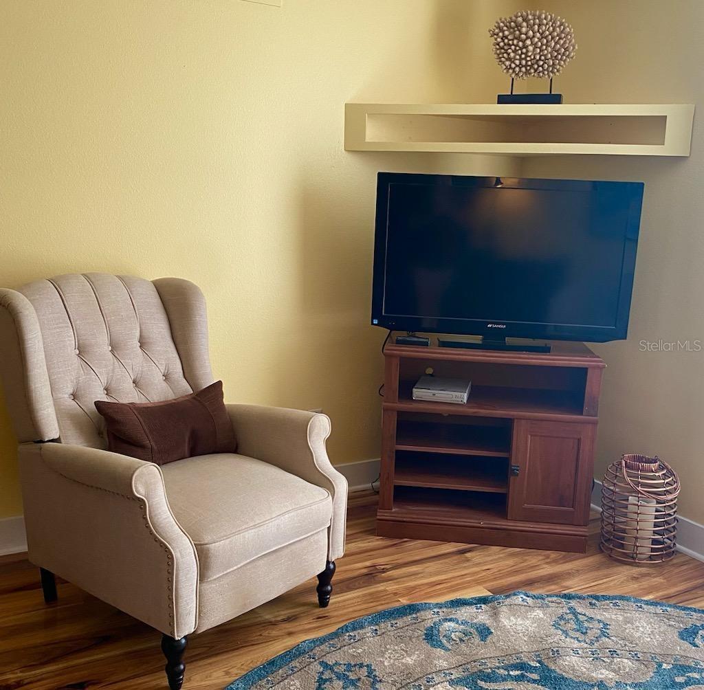 Seating area of the owner's suite.