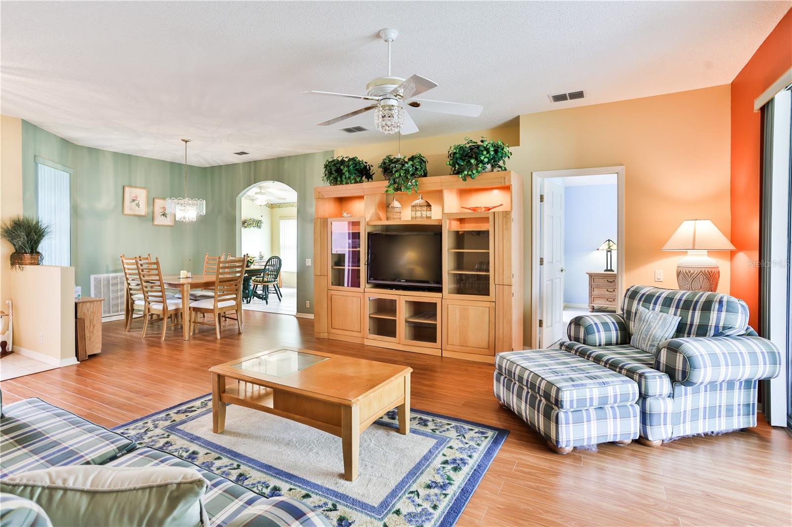 Living area view of dining