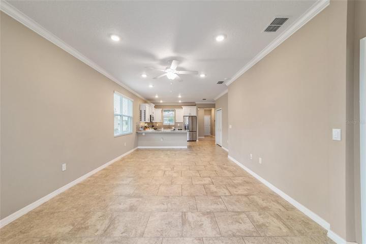 Living room towards kitchen