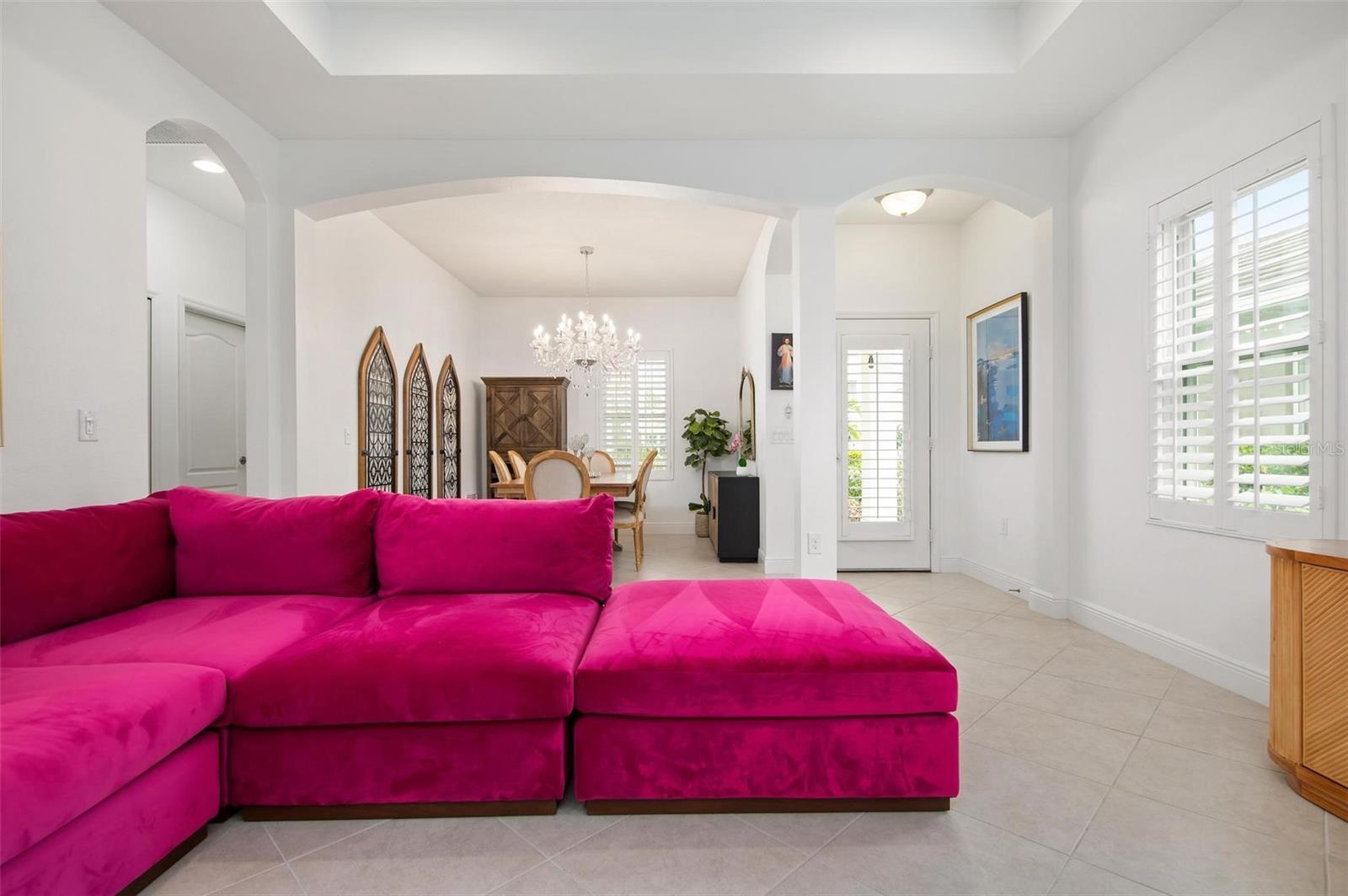 Living room, dining room, foyer