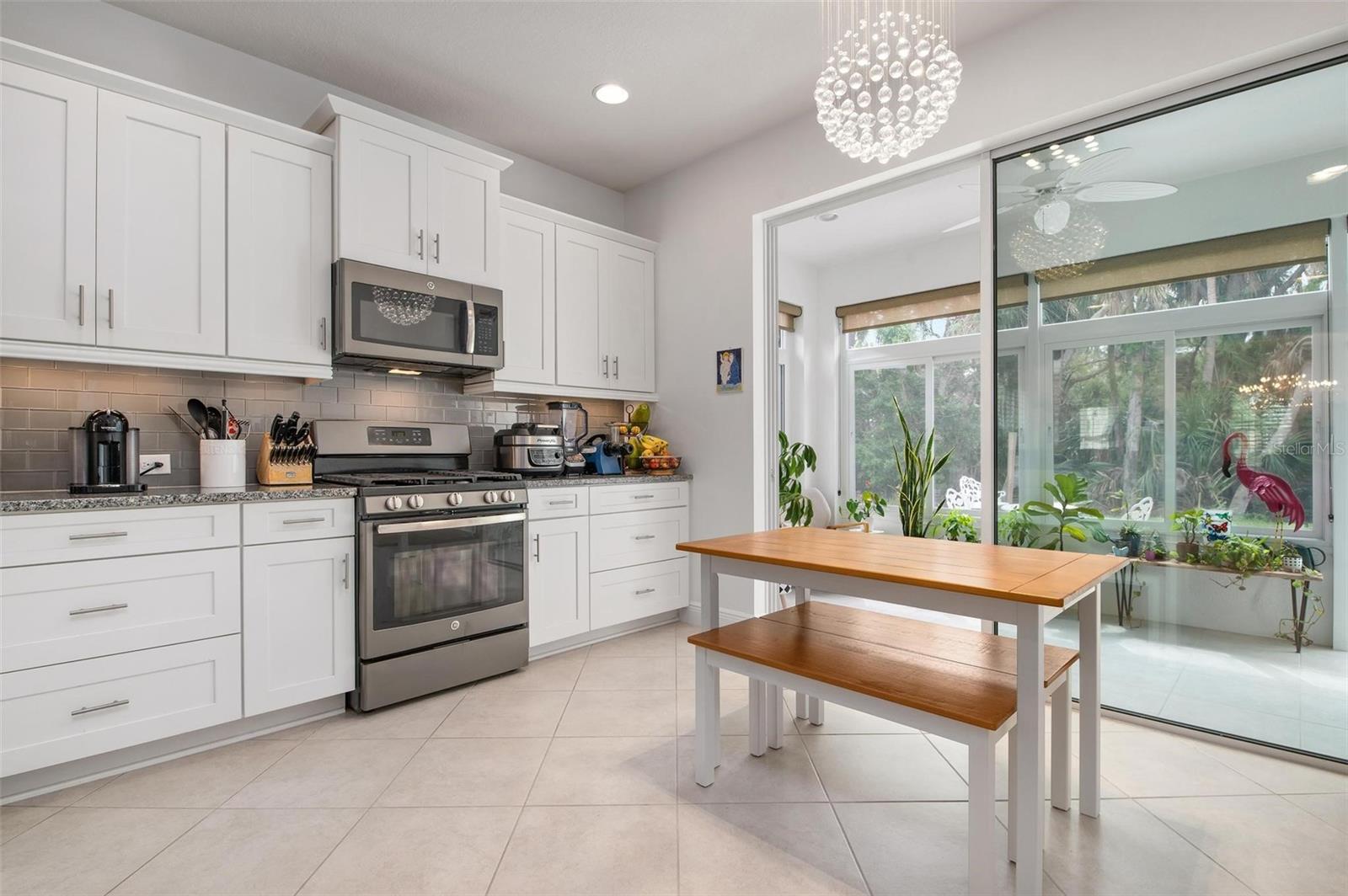 Kitchen with slider to Florida room