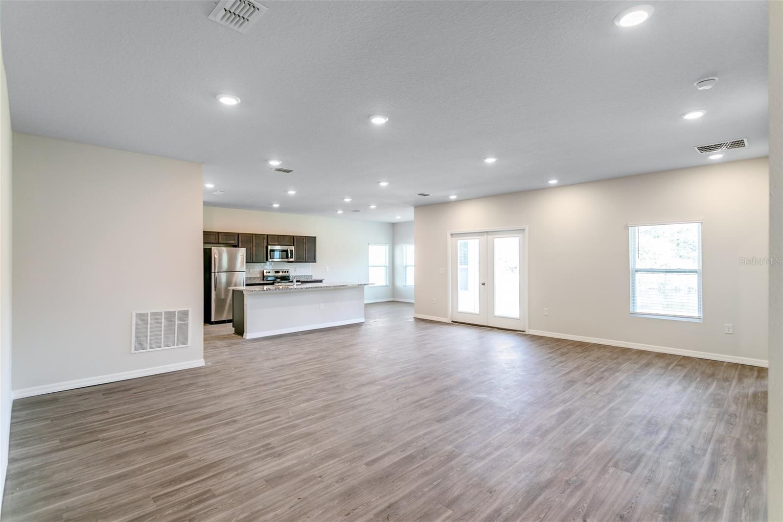 Open floor plan - kitchen, living &amp; dining room