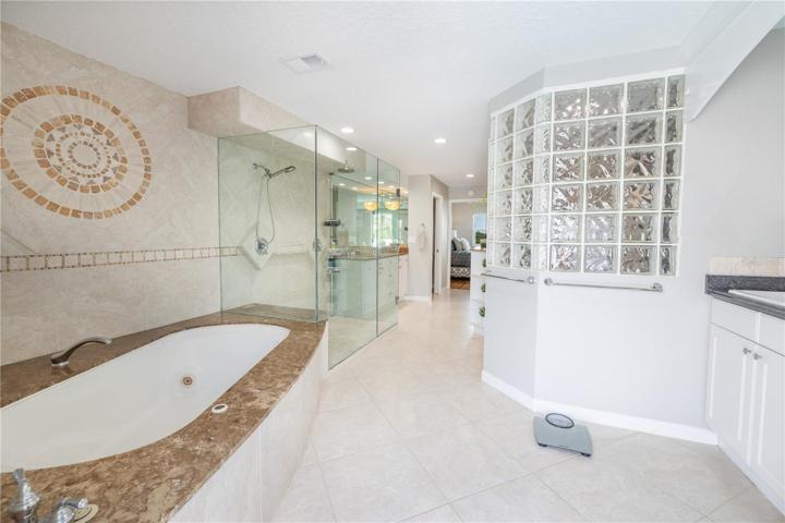 End the day relaxing in the jetted tub