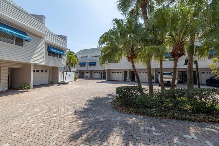 Parking area with pavers