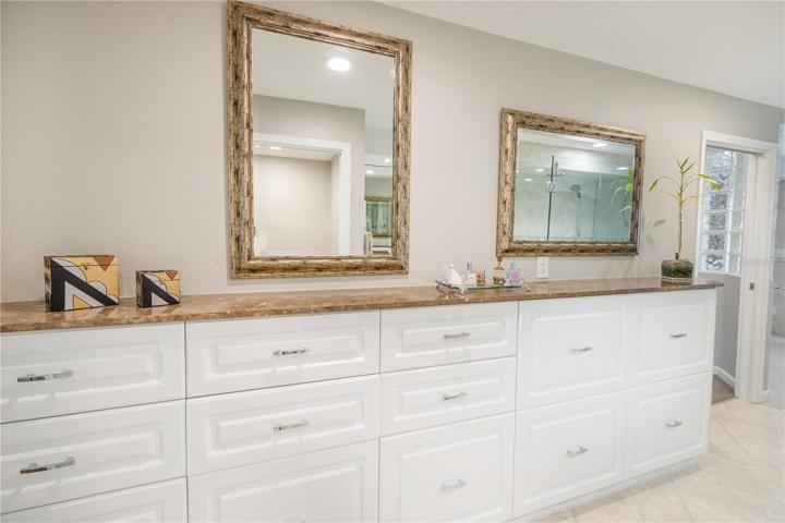 Owner's bathroom with built-in drawers