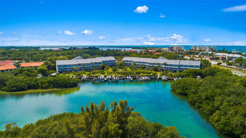 Western view with Boca Ciega Bay in the foreground